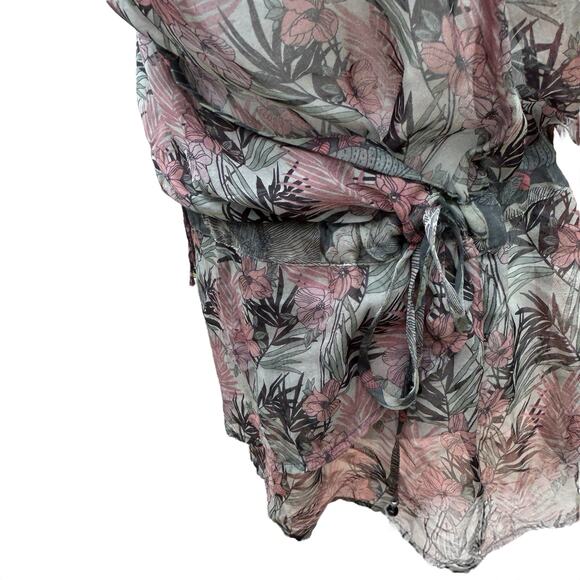 Johnny Was 4 Love & Liberty Top Small Faux Wrap‎ Peasant Blouse Floral Beads - Picture 11 of 15